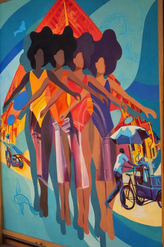 Colorful abstract figures mural — ArteUnoK